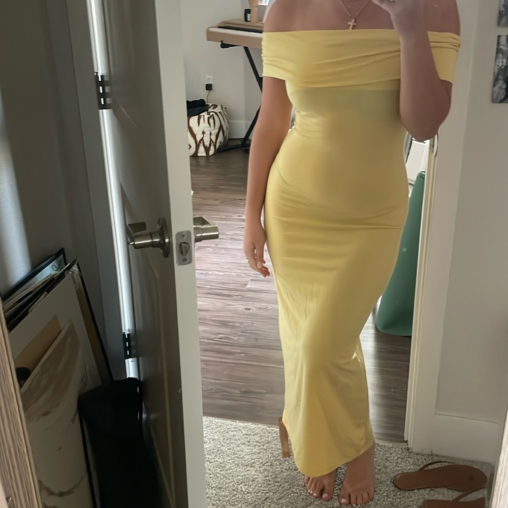 Yellow reformation dress